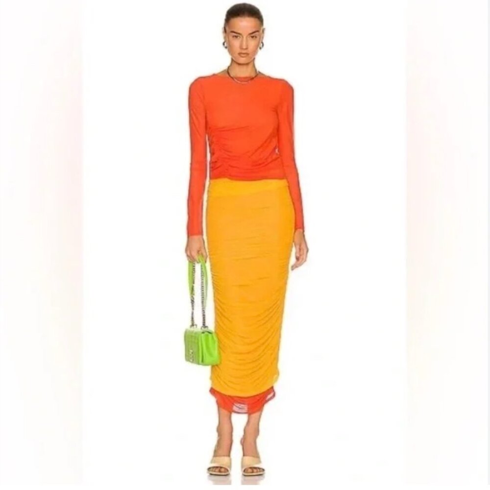 Simon Miller Mesh Pluto Skirt in Sunset Orange